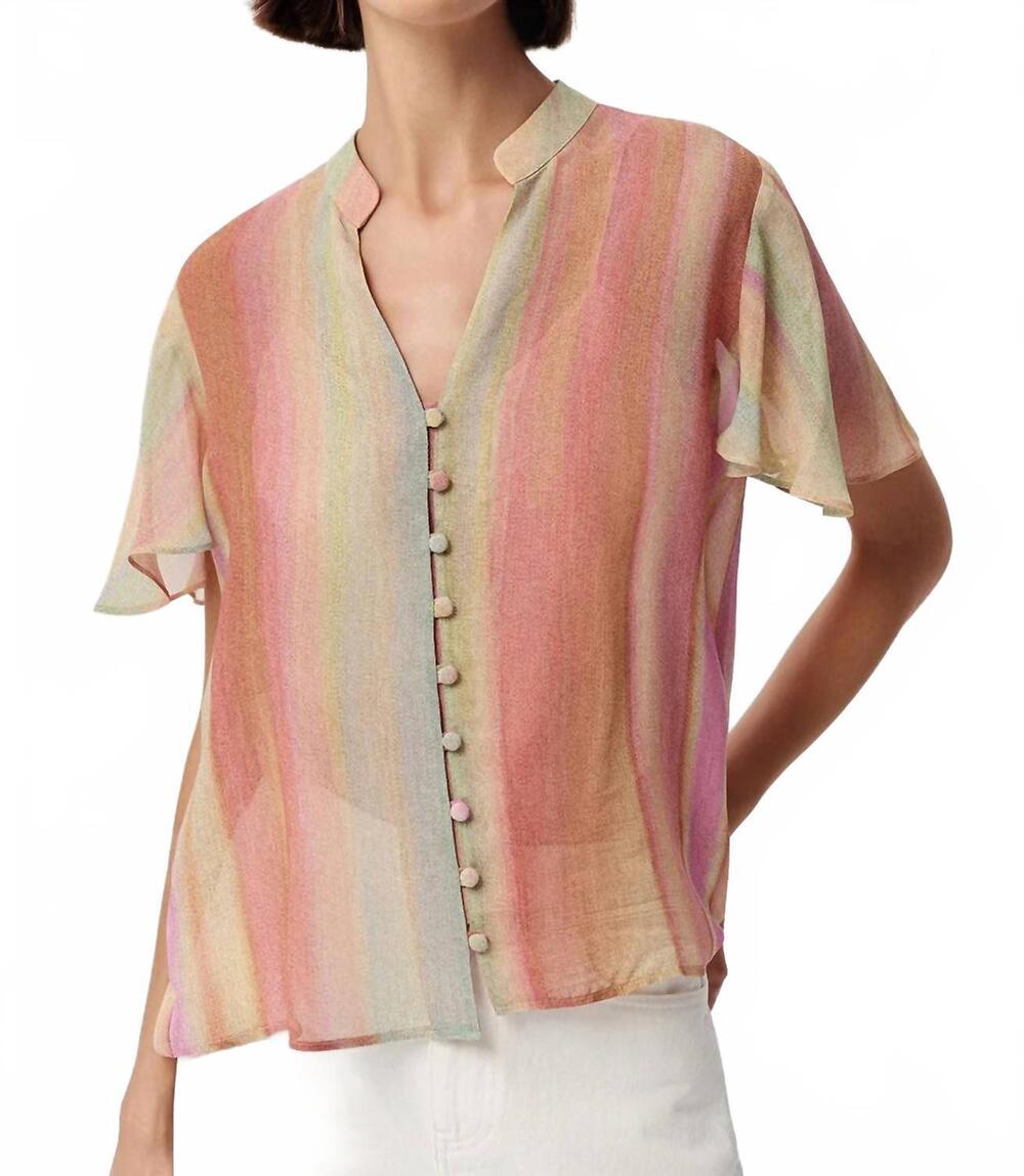 NEW EXQUISE nadine blouse in pink multi